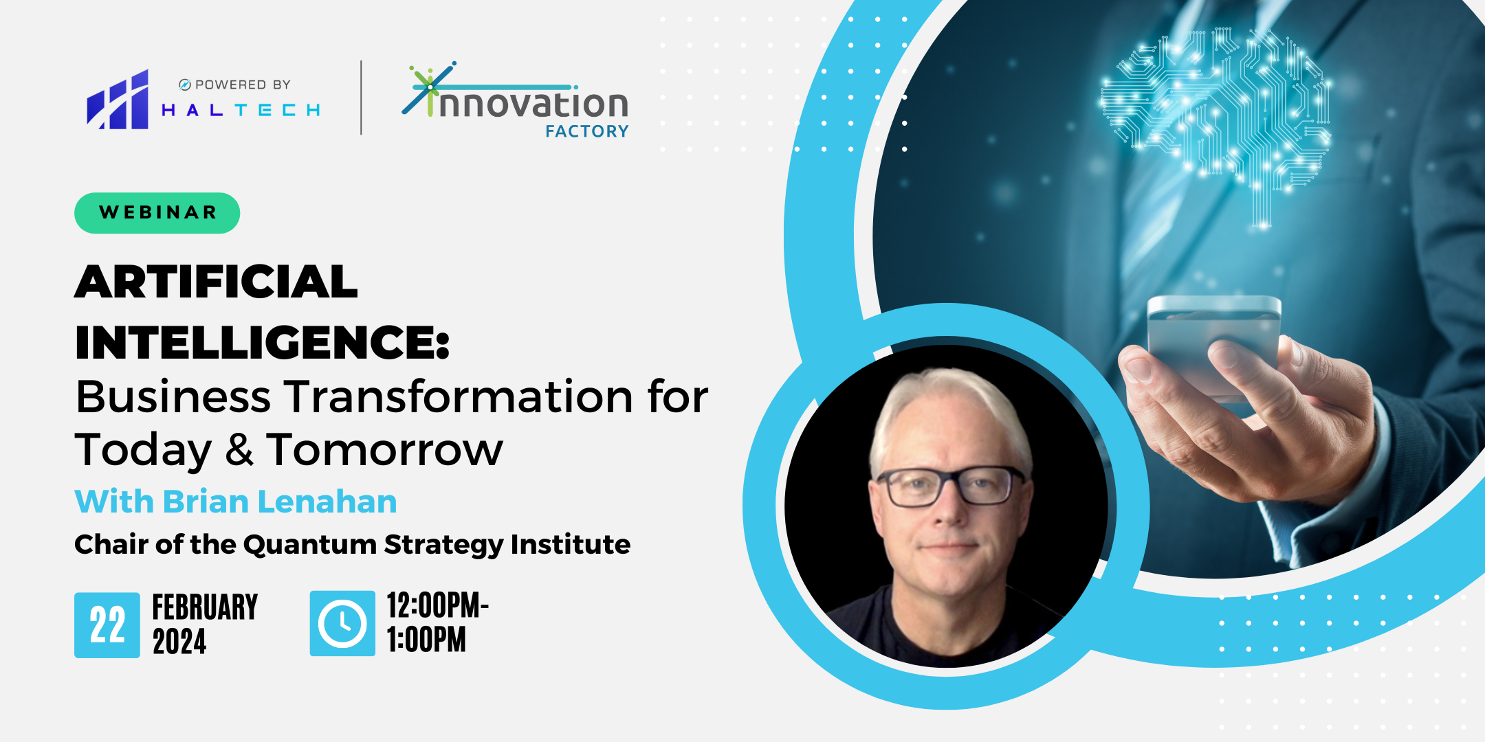 Artificial Intelligence Business Transformation for Today & Tomorrow Event Banner